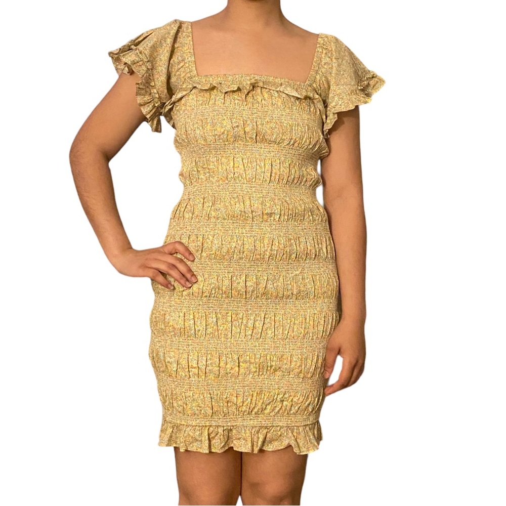 Storia- Floral Ruched Mini Dress- Women’s